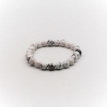 Bracelet Howlite Blanche Perles - 8mm - Camille Ambiance Nature
