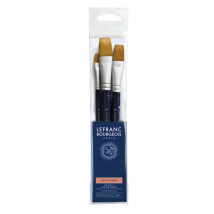 Pinceau Synthétique Pour L'Acrylique En Filaments Synthétique Dorés. Fibres Synthétiques Fermes Pour Tous Les Usages. Assure Un Excellent Ressort Sur