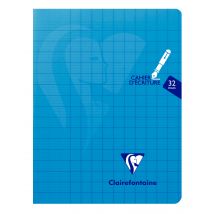 1 Cahier D'Écriture Polypro - 17 X 22 Cm - Clairefontaine - 32 Pages Grands Carreaux, 3 Mm - Coloris Assortis