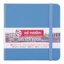 Carnet De Croquis - 12 X 12 Cm - Sketchbook - Talens Art Creation - 80 Pages Unies - Bleu
