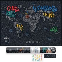 Carte À Gratter - 80 X 60 Cm - Letters World - Carthothèque