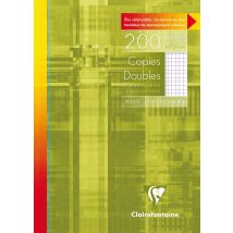 Copies Doubles A4 21 X 29.7 Cm - 200 Pages Petits Carreaux Non Perforées - Clairefontaine - 90 G/m² - Blanc