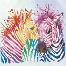 Kit Broderie Diamant - Diamond Dotz - Diamond Dotz - Zèbres Arc-en-ciel