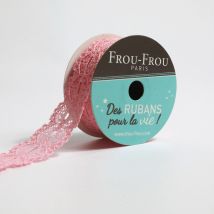Bobinette Frou-frou - 4 M X 22 Mm - Dentelle - Petale De Rose
