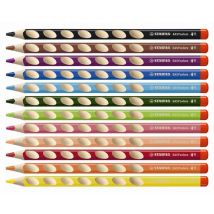 Lot De 12 Crayons De Couleurs Droitiers + 1 Taille-crayon - Stabilo - Couleurs Assorties - Easycolors - Stabilo