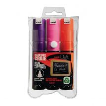 Lot De 3 Marqueurs Craie - Fluo - Chalk - Pointe Large - Uni-ball - Uni Pin