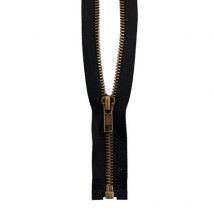 Fermeture À Glissière Laiton - 25cm - Noire - Roanne Gros