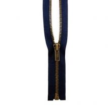 Fermeture À Glissière Laiton - 35cm - Bleu Marine - Roanne Gros