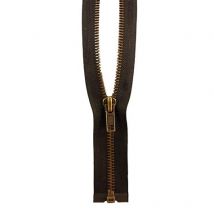 Fermeture À Glissière Laiton - 35cm - Marron - Roanne Gros