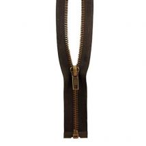 Fermeture À Glissière Laiton - 55cm - Marron - Roanne Gros
