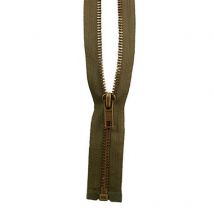 Fermeture À Glissière Laiton - 65cm - Vert - Roanne Gros