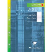Feuilles Simples A4 21 X 29.7 Cm - 200 Pages Petits Carreaux - Clairefontaine - 90 G/m² - Blanc
