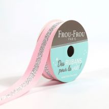 Bobinette Frou-frou - 4 M X 15 Mm - Gros Grain - Brillant Petale De Rose