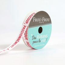 Bobinette Frou-frou - 5 M X 10 Mm - Gros Grain - Message Coquelicot