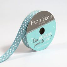 Bobinette Frou-frou - 4 M X 10 Mm - Gros Grain - Pois Emeraude
