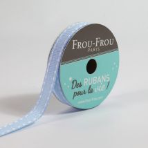 Bobinette Frou-frou - 4 M X 10 Mm - Gros Grain - Surpique Celeste