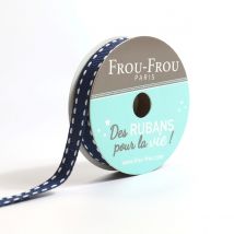 Bobinette Frou-frou - 4 M X 10 Mm - Gros Grain - Surpique Navy