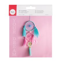Kit Attrape-rêves - Pastel - Rose/bleu/vert - 14x41 Cm - Rayher
