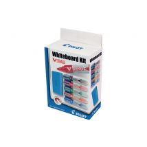 Kit Complet Pour Tableaux Blancs - 5 Marqueurs Effacables + Brosse Magnétique - Pilot