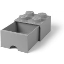 Brique De Rangement Empilable Avec Tiroir 4 Plots Lego Gris - Lego