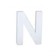 Lettre N Majuscule - Carton Blanc - 12 Cm - Créalia