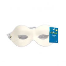 2 Masques « Loup » En Papier Mâché - Créalia - Blanc - Créalia enfants