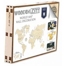 La Carte Du Monde En Bois - Taille M. Puzzle En 3d - Craenen
