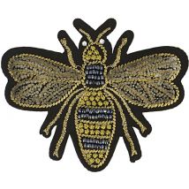 Ecusson Doré Abeille - Hauteur : 9 Cm - Vengo