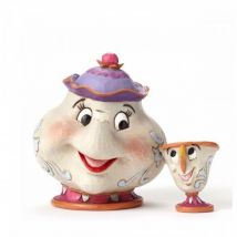 Figurine Enesco Disney Traditions - La Belle Et Le Bête - Mme Samovar Et Zip