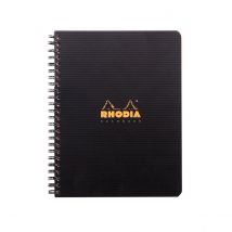 Cahier Polypro À Spirales - Format A5 14.8 X 21 Cm - Rhodiactive Notebook - Rhodia - 160 Pages Lignées - Noir