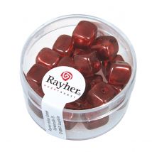 Perle Verre Cube Rouge Perle Verre Cube Rouge