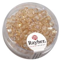 Perles Facette Verre - Cuivre - 6mm