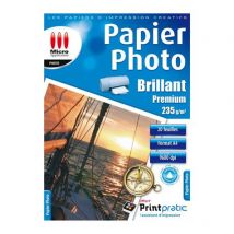 Papier Photo A4 Brillant Haute Qualité 235g - 20 Feuilles - Micro Application