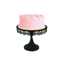 Présentoir Gâteau Noir Broderie - 23 Cm - Cerf Dellier - Patisdecor