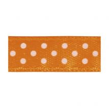 Ruban De Satin - Pointillé Orange - 10m
