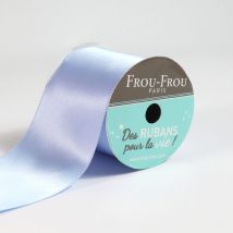 Bobinette Frou-frou - 4 M X 50mm - Satin Double Face - Celeste