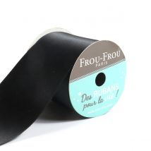 Bobinette Frou-frou - 4 M X 50 Mm - Satin Double Face - Noir De Jais