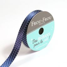 Bobinette Frou-frou - 5 M X 9 Mm - Satin Pois - Navy
