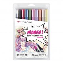 Lot De 10 Feutres Pinceau Abt À Double Pointe - Tombow - 10c-manga2 - Manga Shojo