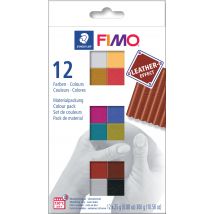Lot De 12 Demi-pains Fimo Effect Cuir - 25 G