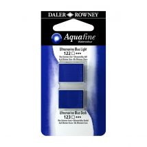 Aquarelle Daler Rowney - Aquafine - 1/2 Godet - Bleu Ultramarine Clair Et Foncé