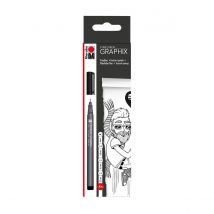 Set 4 Feutres Fineliner Graphix - Doodle Suprême - Marabu