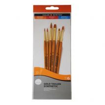 Set 6 Pinceaux Poils Synthétiques Taklon Doré 2 - Daler Rowney