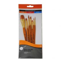 Set 7 Pinceaux Poils Synthétiques Taklon Doré - Daler Rowney