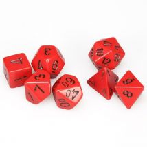 7 Dés Pour Jdr Chessex - Opaque - Rouge Et Noir