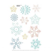 Sticker Flocons De Neige Colorés Pour Fenêtre - 24x36 Cm - Draeger