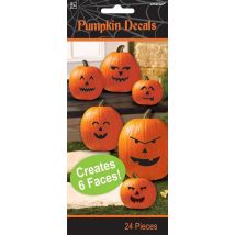 Lot De 24 Sticker Amscan - Visages De Citrouille