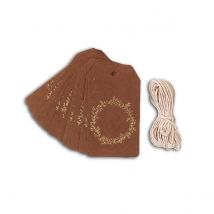 Set De 20 Étiquettes Krafts - A Suspendre - Couronne Fleurie - Draeger by Toga
