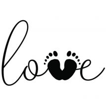 Tampon Bois - Love Empreintes De Pieds - Aladine