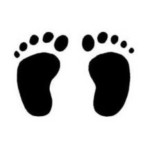Tampon B - Empreintes De Pieds - 3.5x2.5 Cm - Aladine